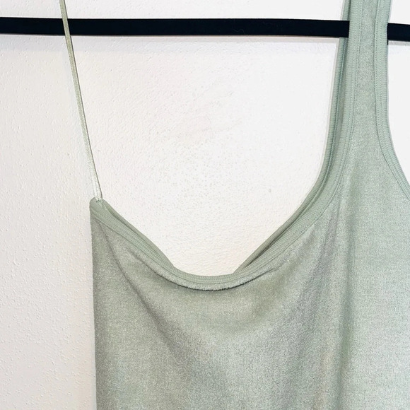 Zara NWT Limitless Contour Collection Mint Green One Sleeve Bodysuit Xsmall - Picture 3 of 12